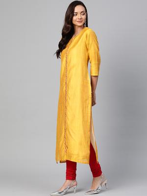 embroidered straight kurta - 17007094 - Standard Image - 2
