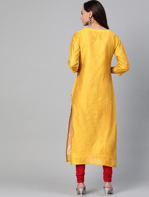 embroidered straight kurta - 17007094 - Standard Image - 3