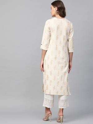 floral straight kurta - 17007099 - Standard Image - 3