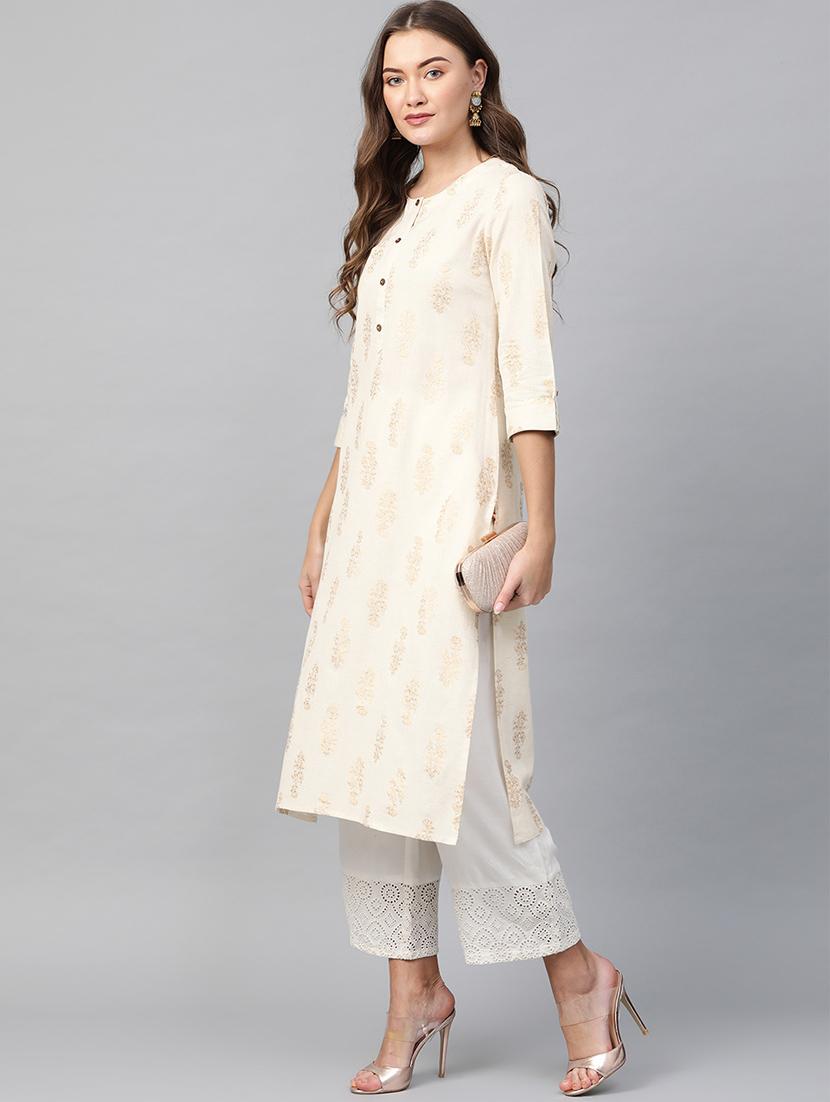 floral straight kurta - 17007099 - Zoom Image - 2