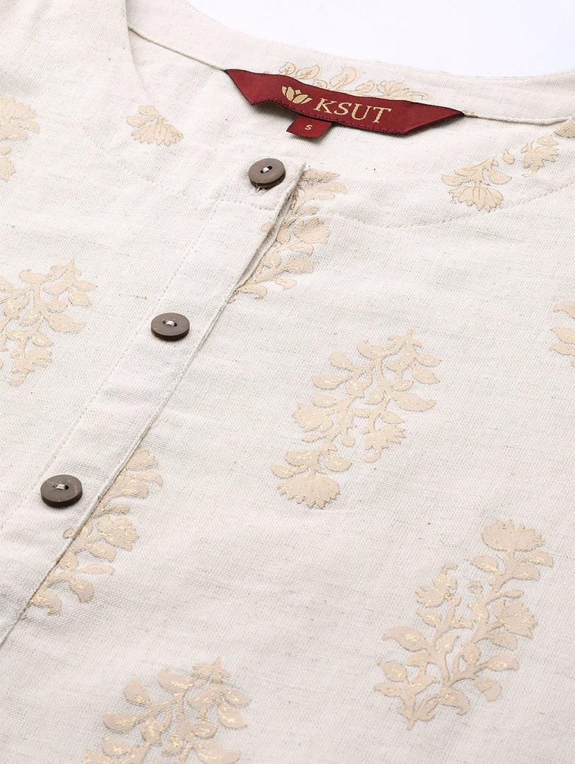floral straight kurta - 17007099 - Zoom Image - 4
