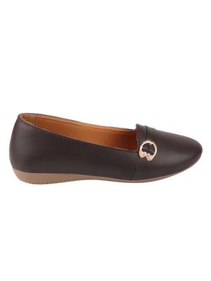 brown pu slip on ballerina - 17007291 - Standard Image - 2