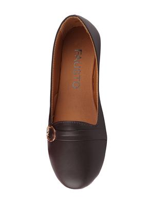brown pu slip on ballerina - 17007291 - Standard Image - 3
