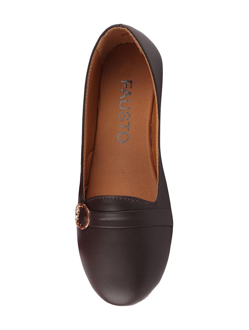 brown pu slip on ballerina - 17007291 - Zoom Image - 3
