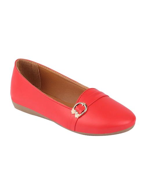 red pu slip on ballerina - 17007294 - Standard Image - 1