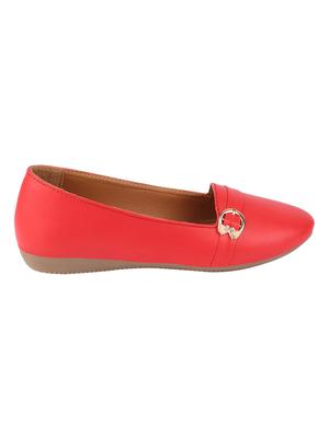 red pu slip on ballerina - 17007294 - Standard Image - 2