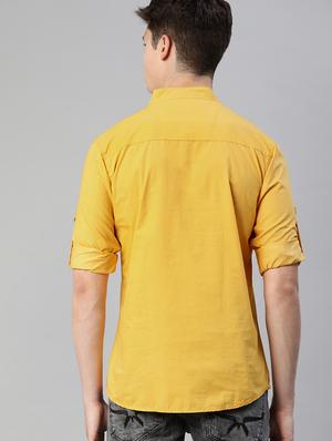 yellow solid short kurta - 17007629 - Standard Image - 3