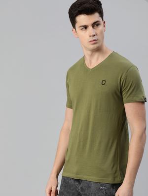 olive green solid t-shirt - 17007651 - Standard Image - 2