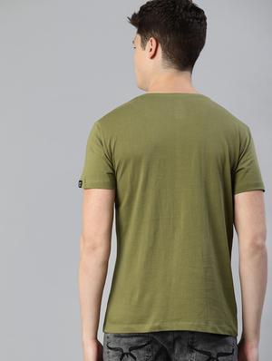 olive green solid t-shirt - 17007651 - Standard Image - 3