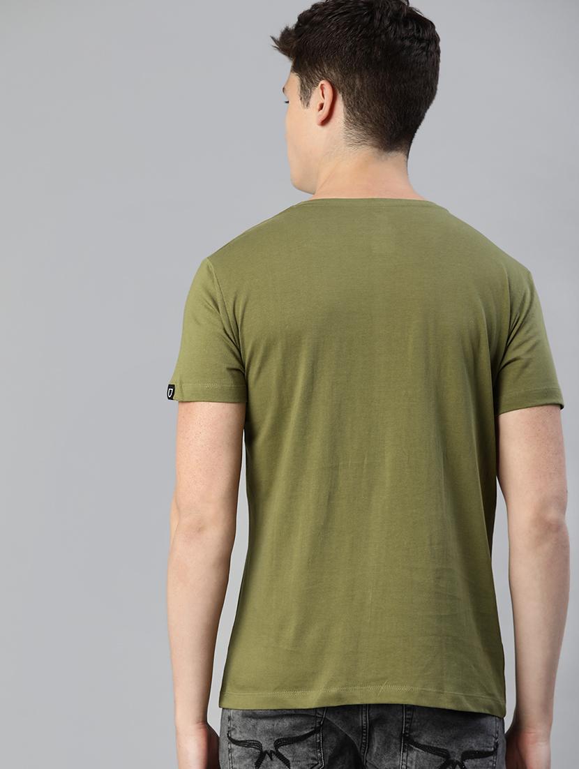 olive green solid t-shirt - 17007651 - Zoom Image - 3