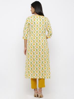 floral straight kurta - 17007800 - Standard Image - 3