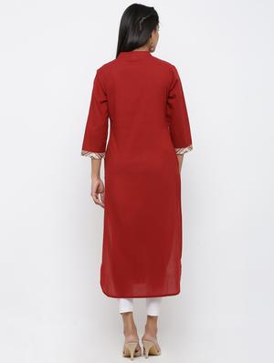 solid straight kurta - 17007812 - Standard Image - 3
