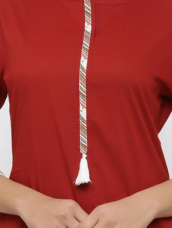 solid straight kurta - 17007812 - Zoom Image - 4