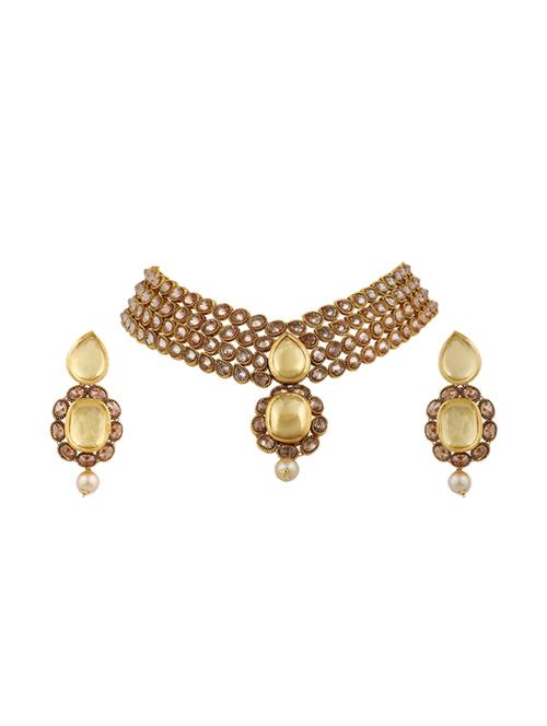 gold plated choker necklace - 17008857 - Standard Image - 1