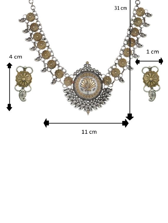 silver plated short necklace - 17008885 - Zoom Image - 2