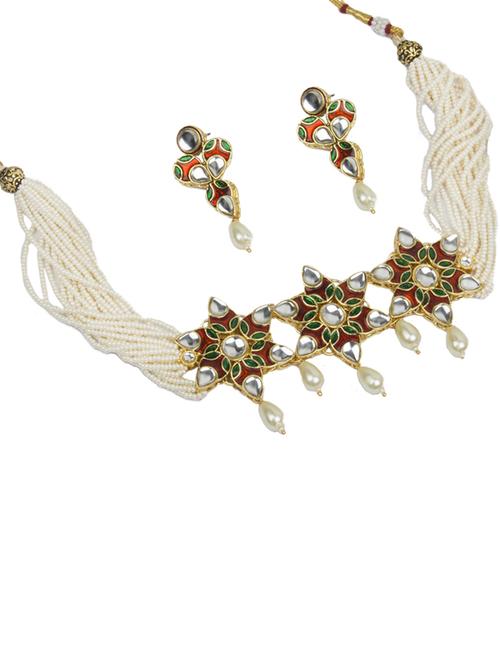 multi colored gold plated pearl necklace - 17008923 - Very Small Image - 1