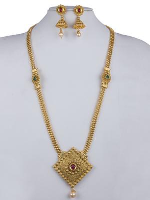 gold plated bridal necklace - 17008928 - Standard Image - 3
