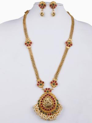 gold plated bridal necklace - 17008932 - Standard Image - 3