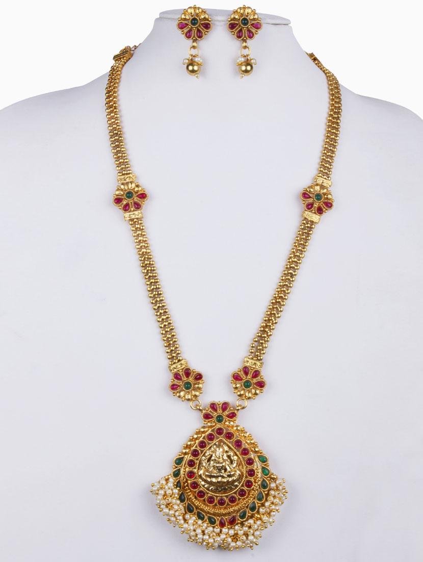 gold plated bridal necklace - 17008932 - Zoom Image - 3