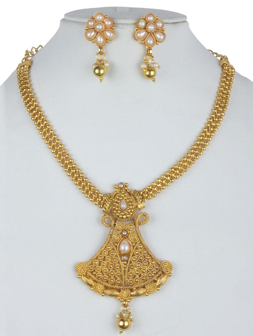 gold plated bridal necklace - 17008946 - Zoom Image - 3