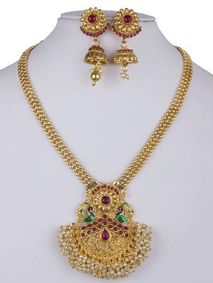 gold plated bridal necklace - 17008950 - Standard Image - 3
