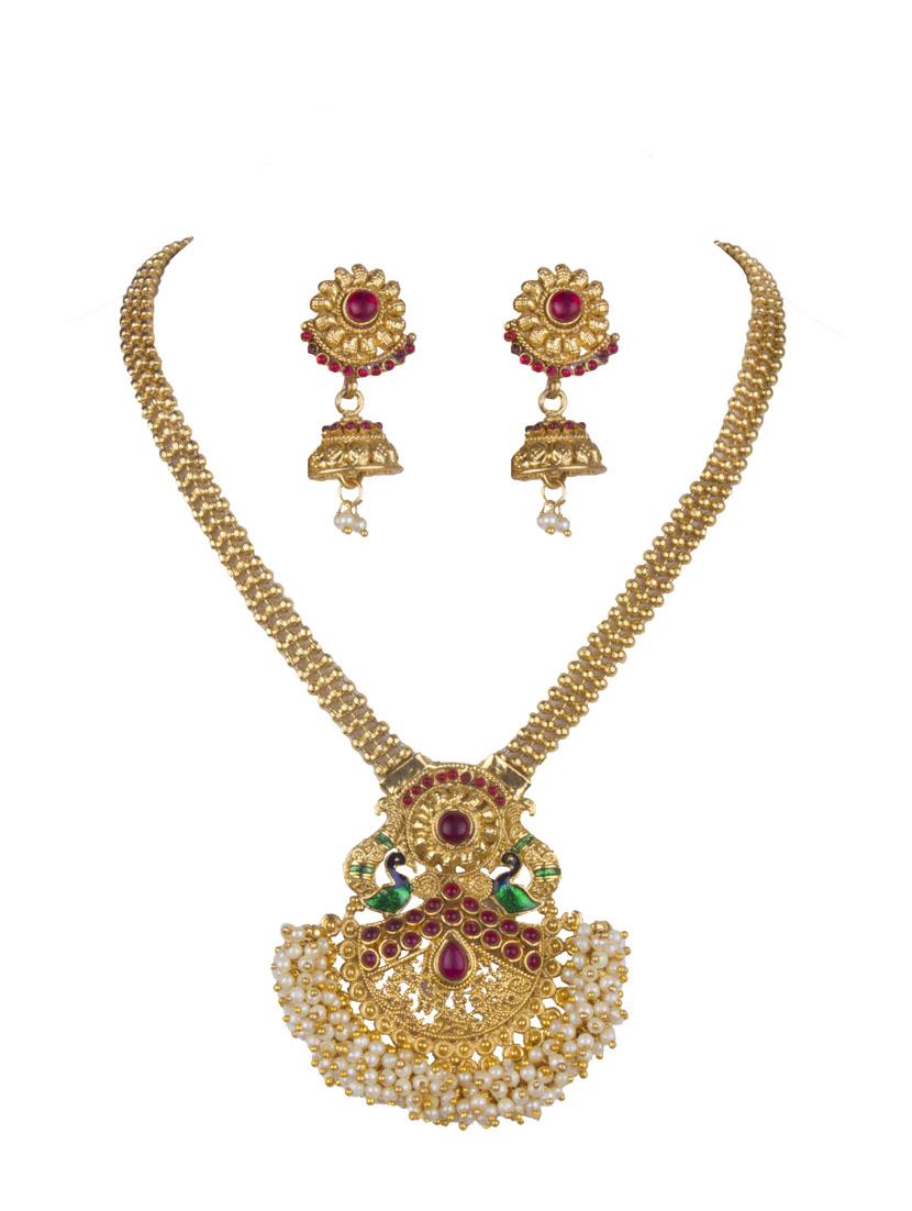 gold plated bridal necklace - 17008950 - Zoom Image - 1