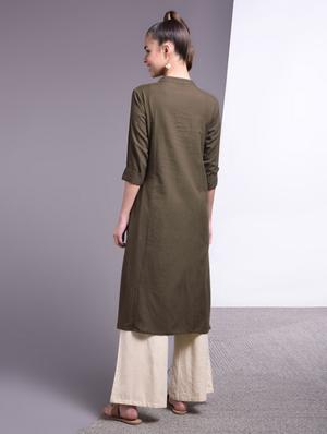 yoke embroidered kurta palazzo set - 17009129 - Standard Image - 3