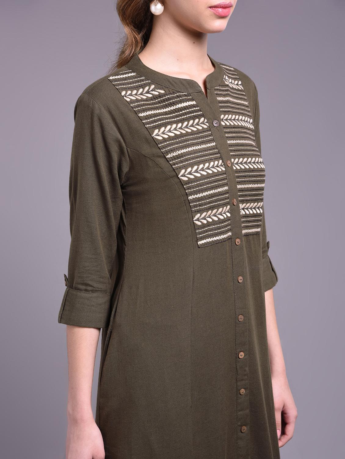 yoke embroidered kurta palazzo set - 17009129 - Zoom Image - 4