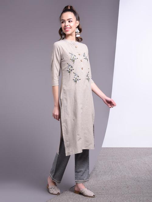 embroidered kurta pant set - 17009138 - Very Small Image - 1