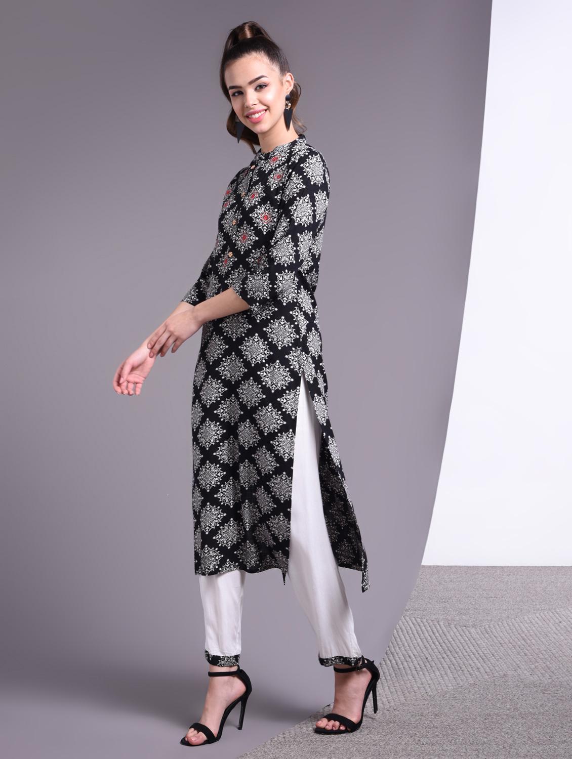 printed kurta pant set - 17009141 - Zoom Image - 2