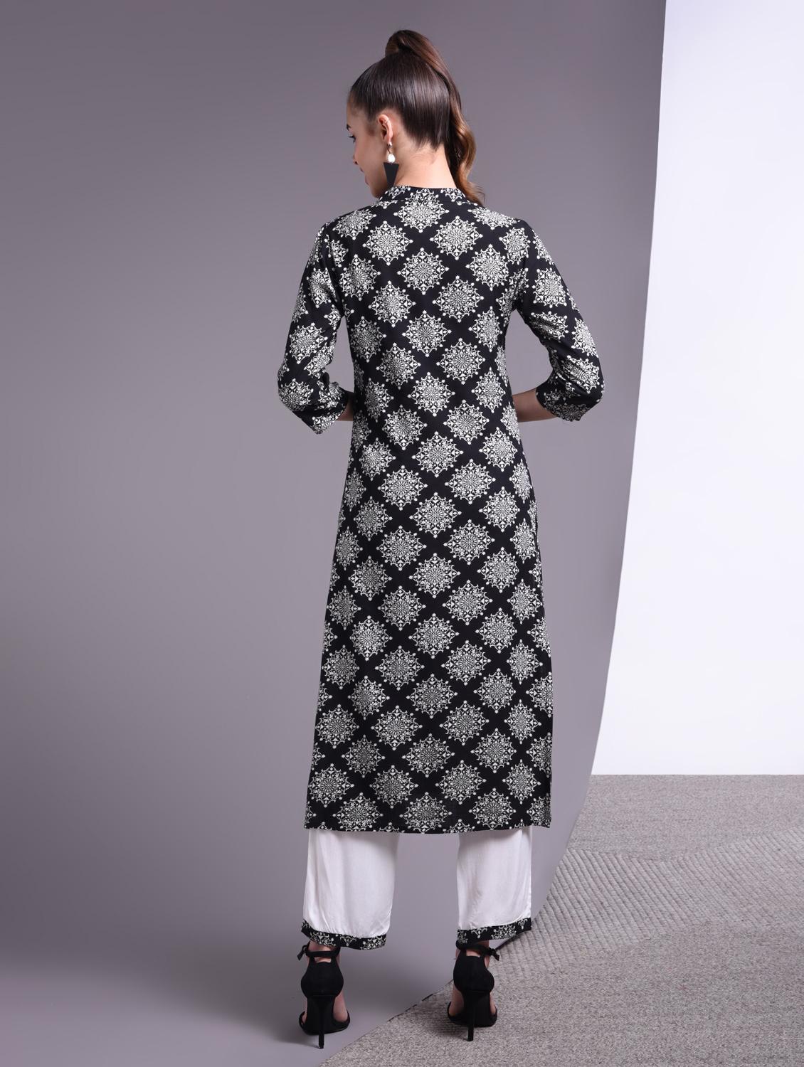 printed kurta pant set - 17009141 - Zoom Image - 3