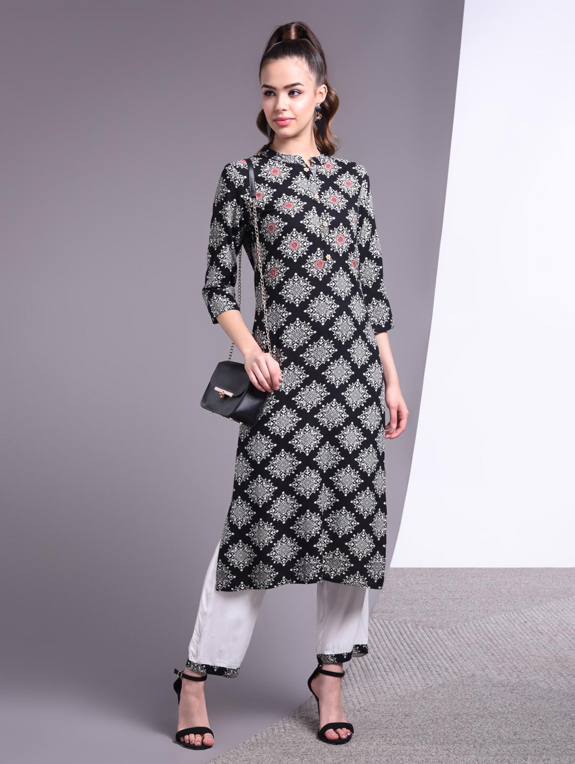 printed kurta pant set - 17009141 - Zoom Image - 4