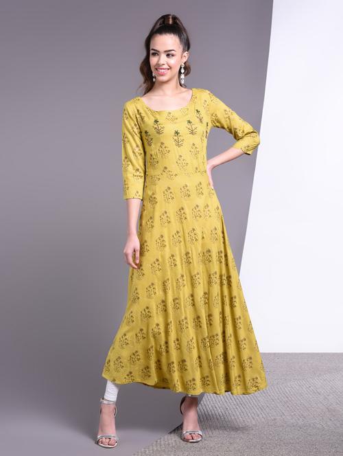 floral print flared kurta - 17009153 - Very Small Image - 1