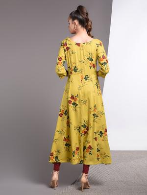 floral print flared kurta - 17009155 - Standard Image - 3