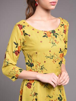 floral print flared kurta - 17009155 - Standard Image - 4