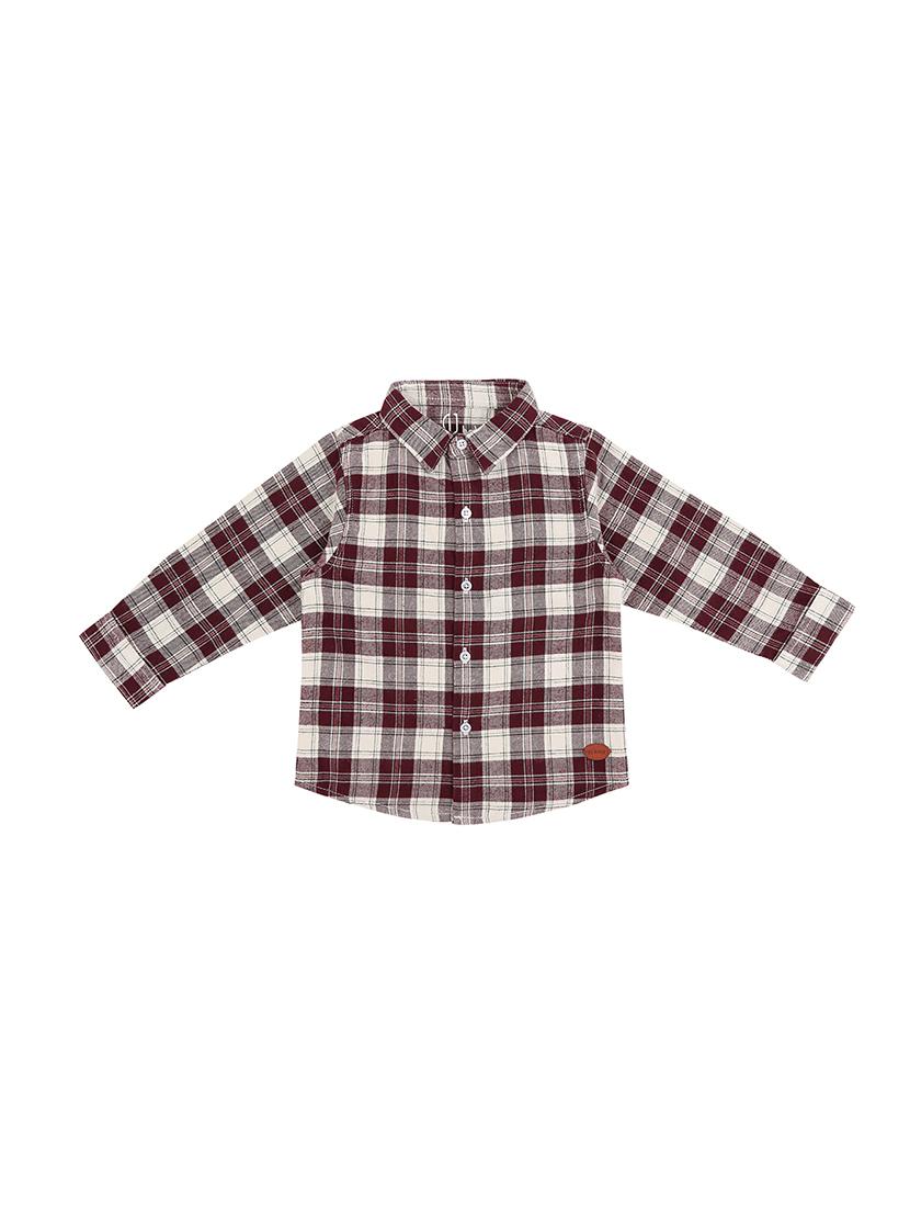 maroon colored cotton shirt - 17009191 - Zoom Image - 1