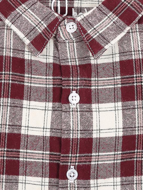 maroon colored cotton shirt - 17009191 - Zoom Image - 3
