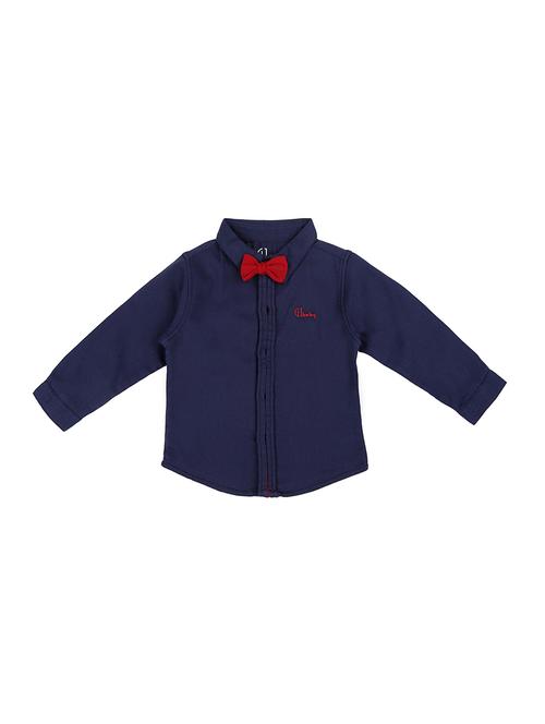 navy blue cotton shirt - 17009197 - Standard Image - 1