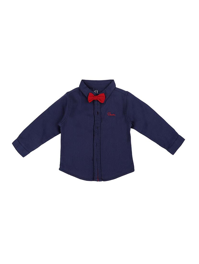 navy blue cotton shirt - 17009197 - Zoom Image - 1