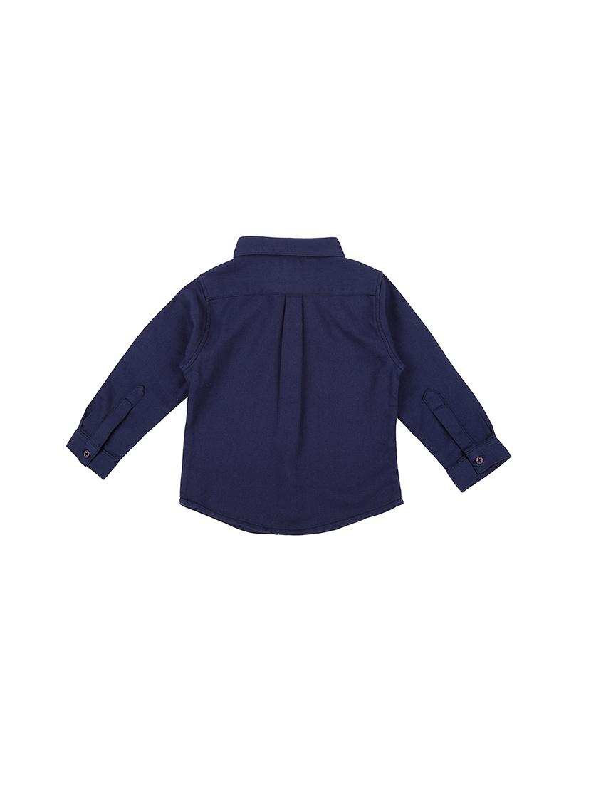 navy blue cotton shirt - 17009197 - Zoom Image - 2