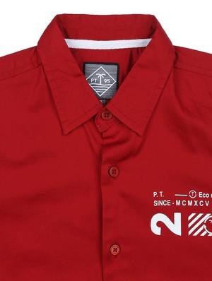 red cotton shirt - 17009289 - Standard Image - 3