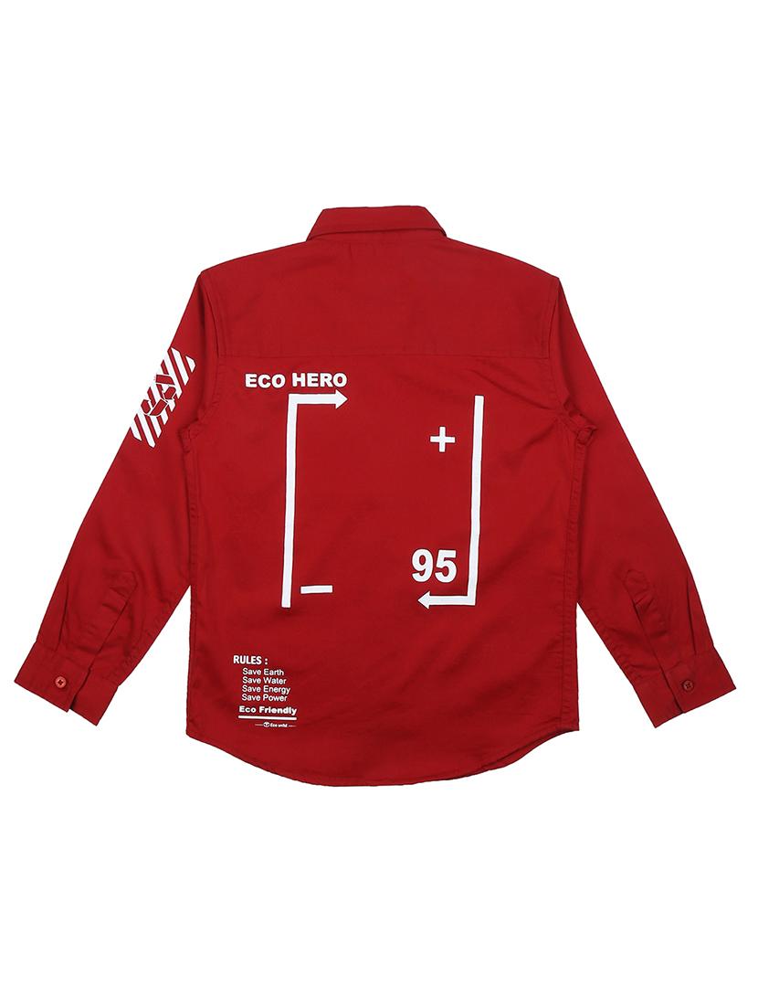 red cotton shirt - 17009289 - Zoom Image - 2