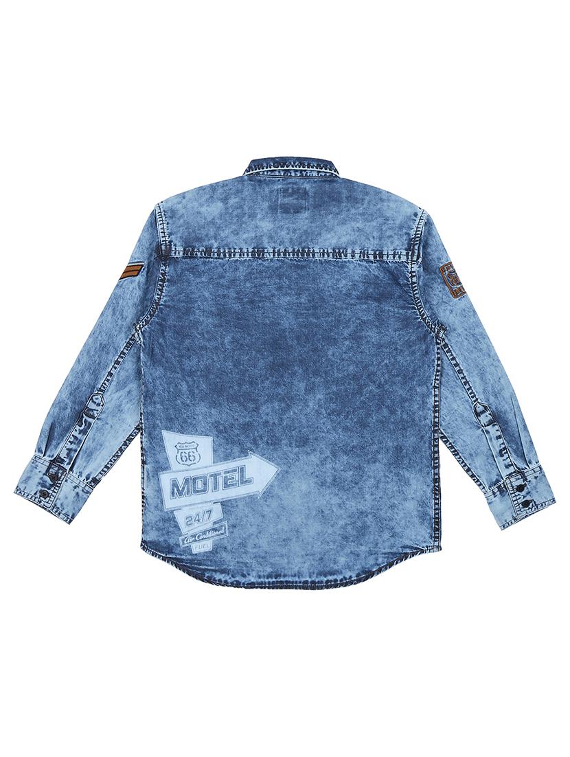 blue cotton shirt - 17009296 - Zoom Image - 2