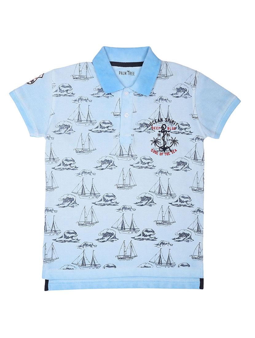 light blue cotton tshirt - 17009500 - Zoom Image - 1