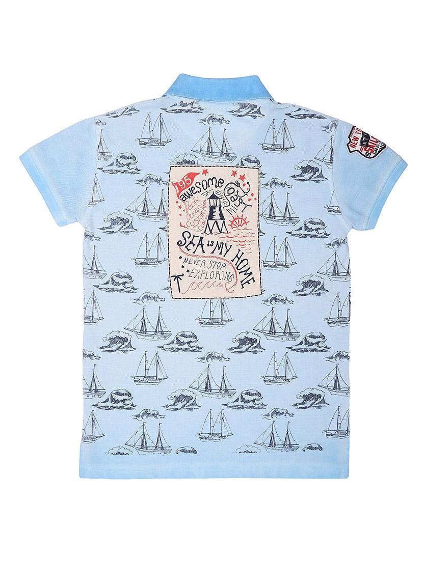 light blue cotton tshirt - 17009500 - Zoom Image - 2