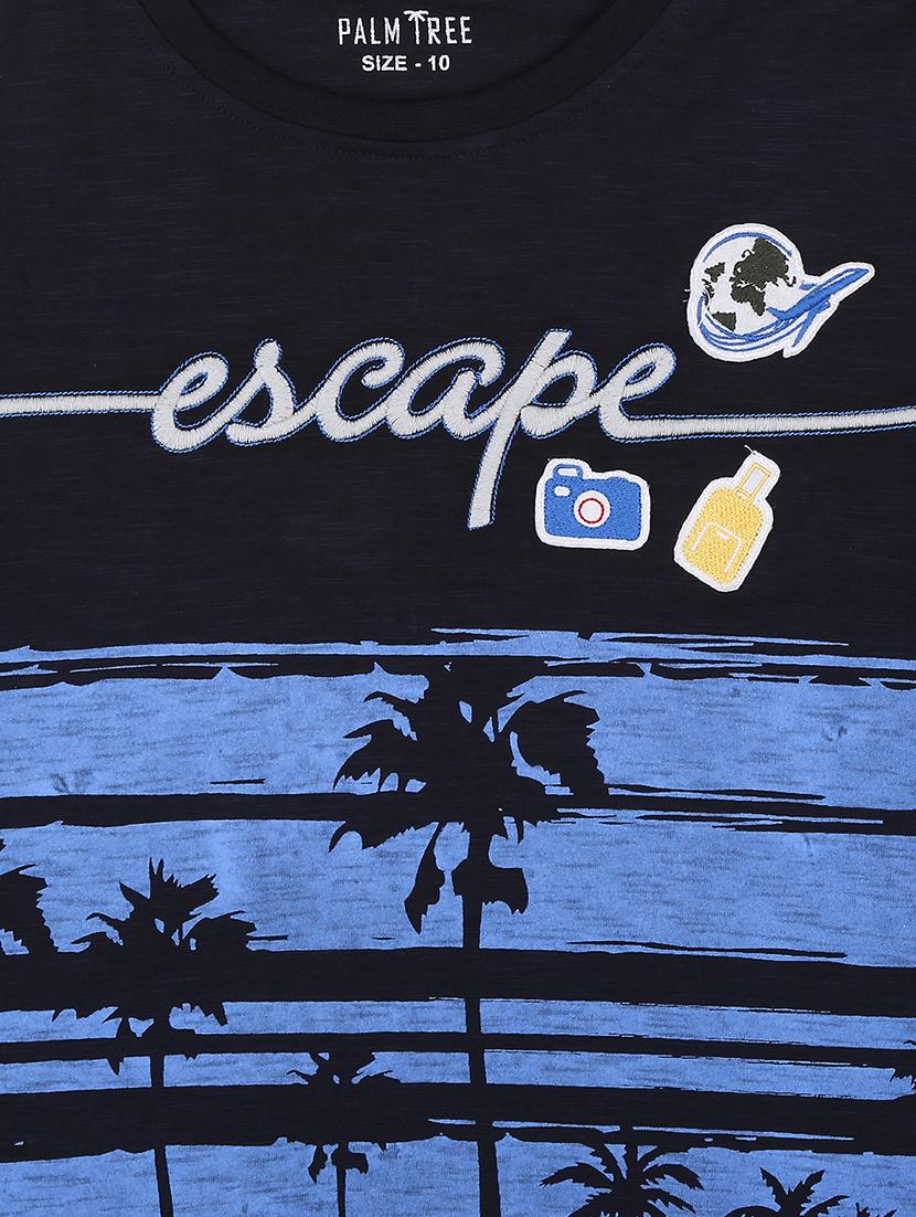 dark blue cotton tshirt - 17009515 - Zoom Image - 3