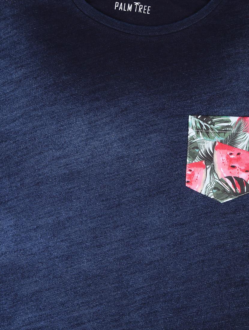 dark blue cotton tshirt - 17009523 - Zoom Image - 3