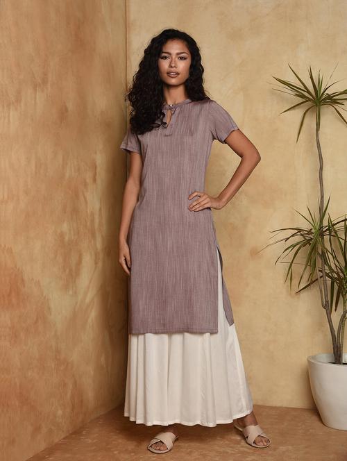 solid kurta palazzo set - 17009546 - Standard Image - 1