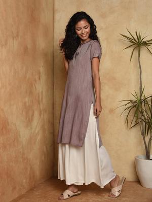 solid kurta palazzo set - 17009546 - Standard Image - 2