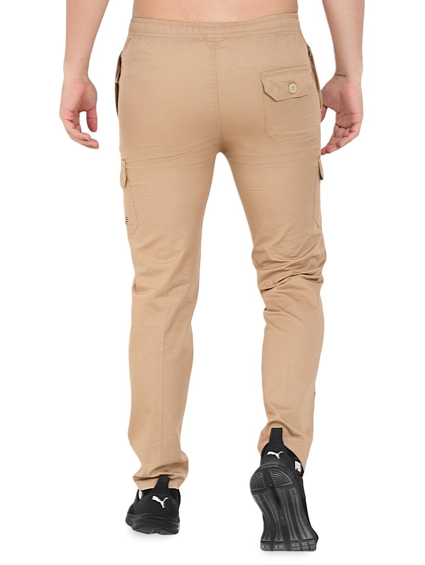 beige solid full length track pant - 17009799 - Zoom Image - 3